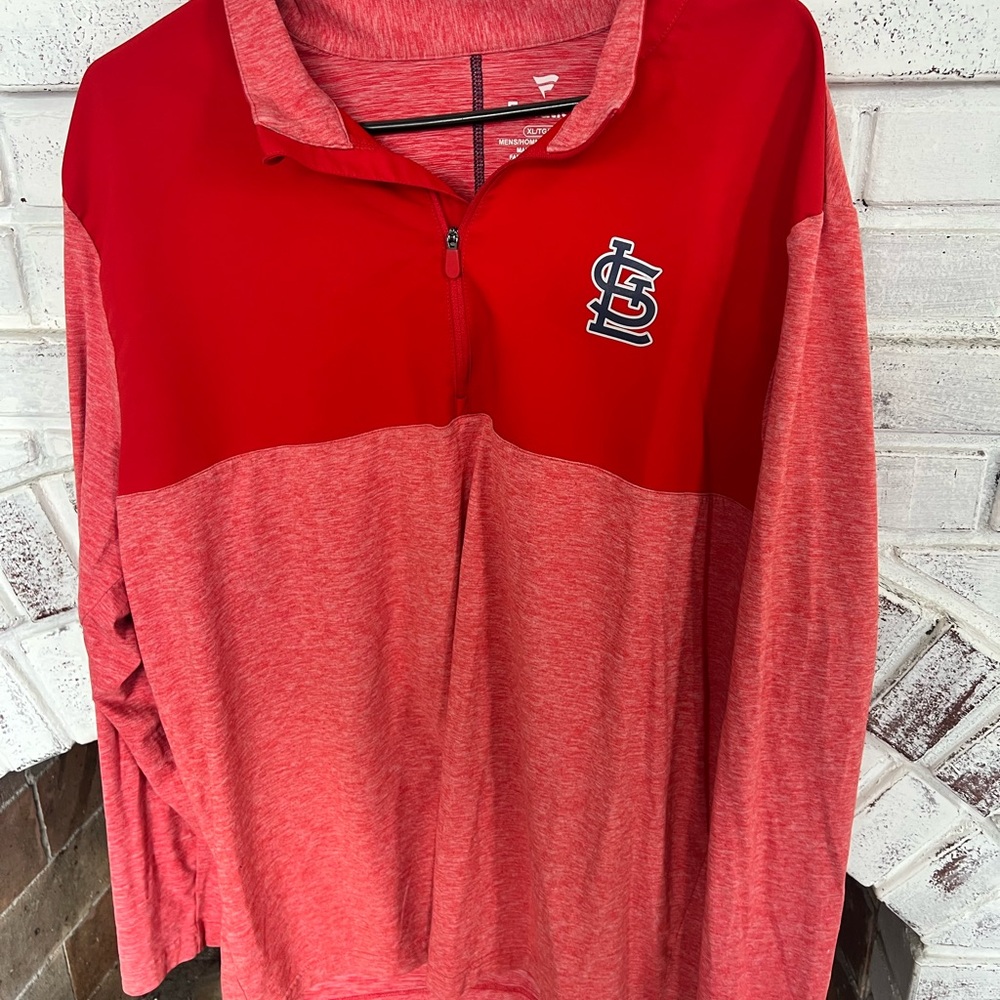 Red Half-Zip Pullover with Logo